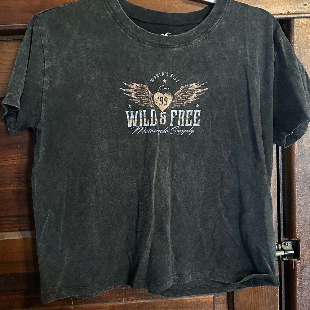 Hollister Black Tee with White Logo